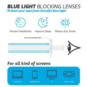 CAPELLA Blue Light Blocking Retro Glasses - Black