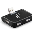 CAPELLA 4-PORT USB HUB WITH PHONE HOLDER - BLACK
