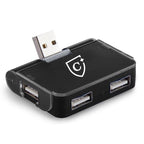CAPELLA 4-PORT USB HUB WITH PHONE HOLDER - BLACK