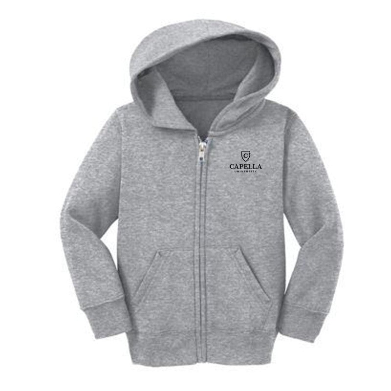 Port & Company® Toddler Core Fleece Full-Zip Hooded Sweatshirt-ATHLETIC HEATHER