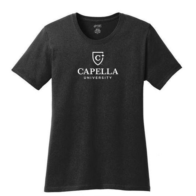 NEW CAPELLA Port & Company® Ladies Core Cotton Tee - Jet Black