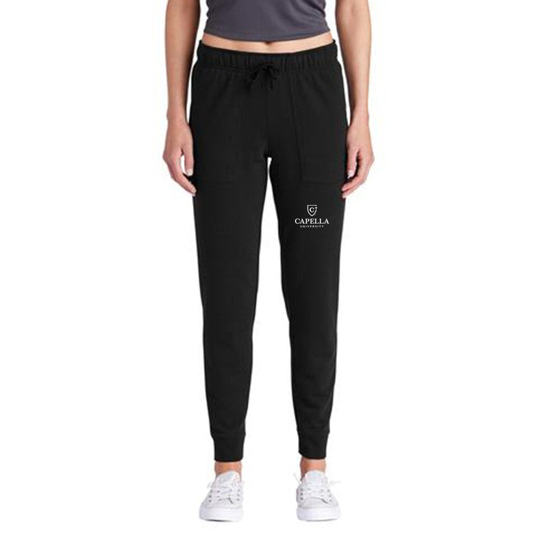 CAPELLA Sport-Tek ® Ladies PosiCharge ® Tri-Blend Wicking Fleece Jogger - Black Triad Solid