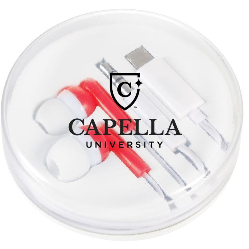 CAPELLA Wired Earbuds with Multi-Tips - RED